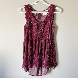 ✨ 5 for $25 ✨ XS Lauren Conrad Speckled Babydoll Tank HiLow Ruch